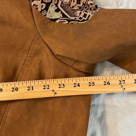 Chico’s Faux Leather Jacquard Moto Jacket Size 2X - Picture 8 of 12